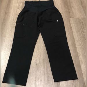 FIGS Womens Maternity Pants Small Yola Black Technical Collection Straight